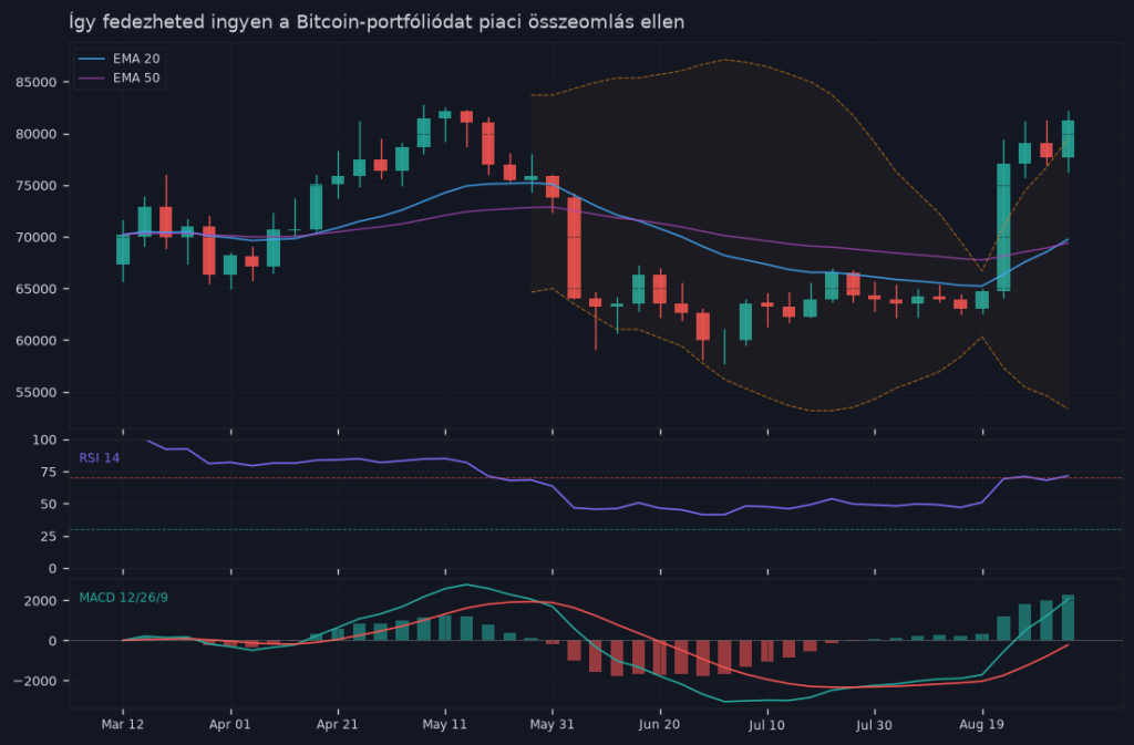Így fedezheted ingyen a Bitcoin-portfóliódat piaci összeomlás ellen — árfolyamgrafikon